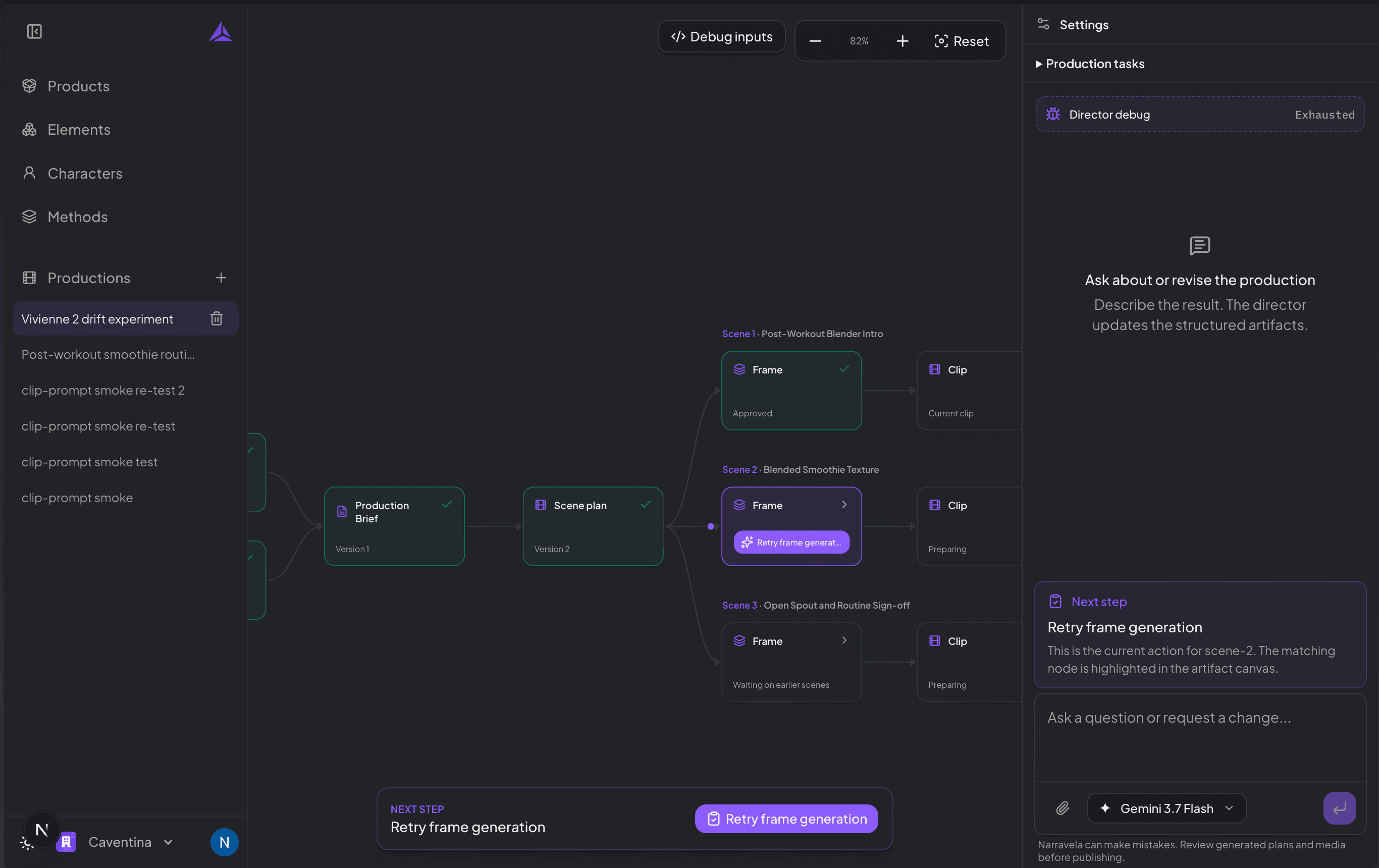 Narravela Platform production workspace in development